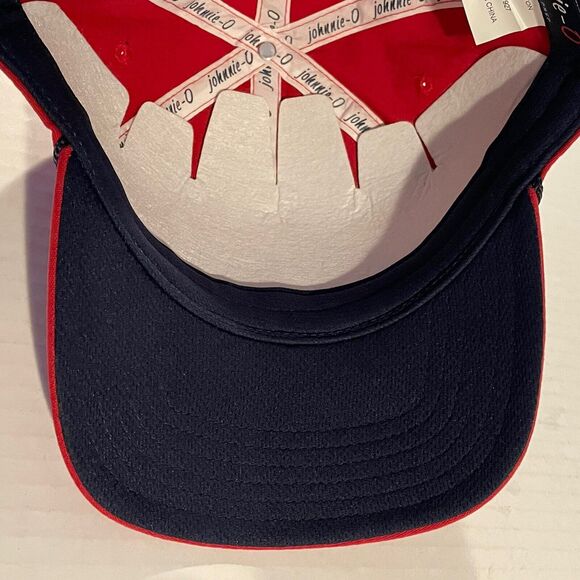 Johnnie-O Hat Cap Snap Back Adult Beach Golf Surf Red Patch Rope Adjustable Hat - Picture 12 of 13
